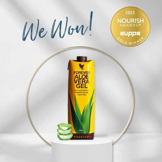 Forever Aloe vera gel, premiul de aur, nourish awards 2023 - forever aloe vera gel