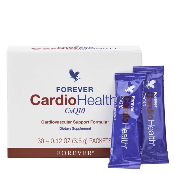 forever cardiohealth cu doua pliculete de produs albastre